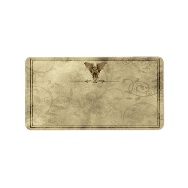 Étiquette appothécaire Gargoyle moyen (Devant)