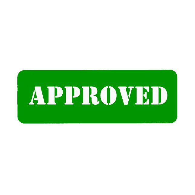 ÉTIQUETTE APPROUVÉ (Devant)