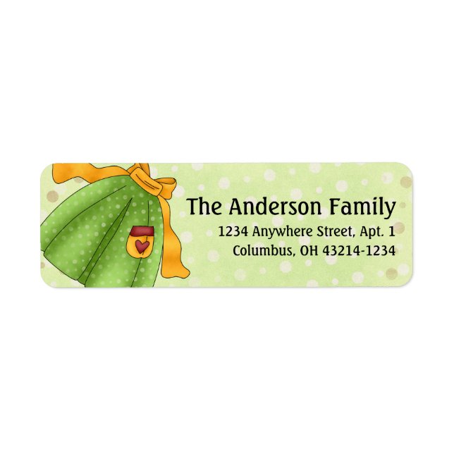 Étiquette Apron Strings Apron d7 Cooking Address Labels (Devant)