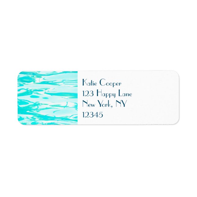 Étiquette Aqua Green Pool Water Abstract (Devant)