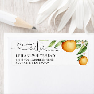 Étiquette Aquarelle Baby shower d'Oranges Little Cutie
