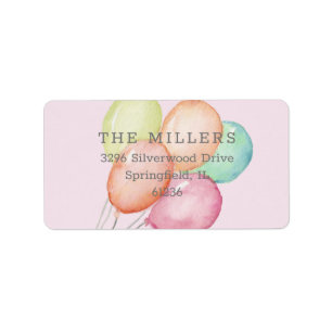 Étiquette Aquarelle Ballons rose