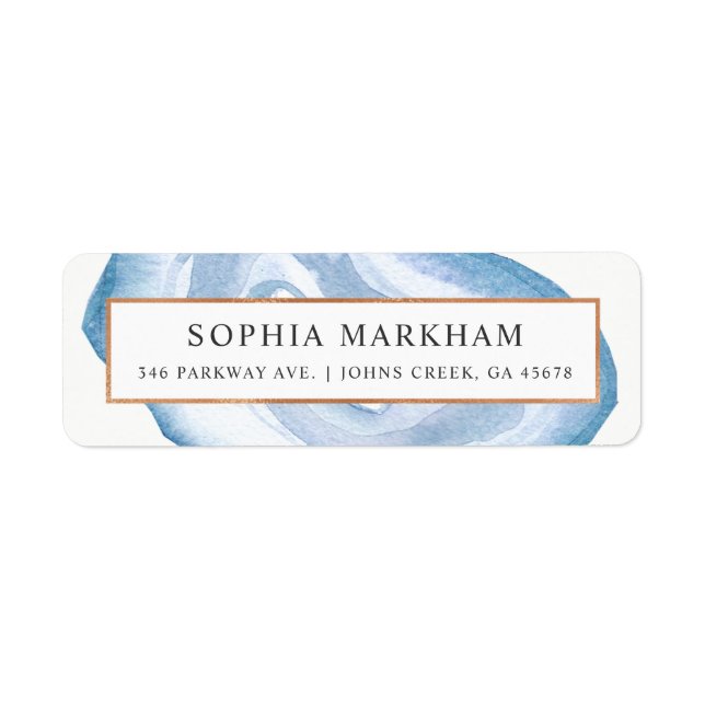 Étiquette Aquarelle | Bleu | (Devant)