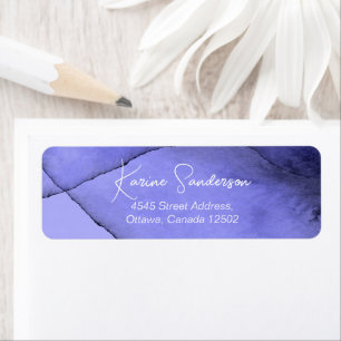 Étiquette Aquarelle bleu violet lavande