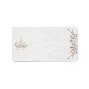 Étiquette Aquarelle BOHO Bois rustique Floral Blank