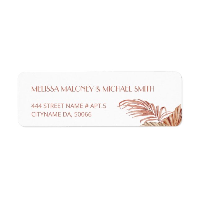 Étiquette Aquarelle Boho Floral Teracotta (Devant)