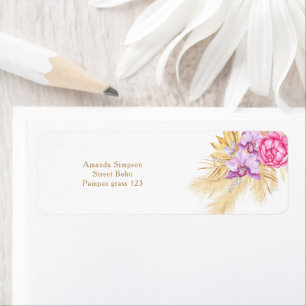 Étiquette Aquarelle boho herbe de pampas - Baby shower