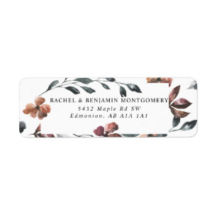 Étiquette Aquarelle Botanique Chic mariage Fleurs