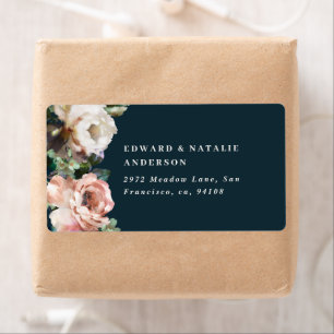 Étiquette aquarelle botanique élégant foncé moderne rustique