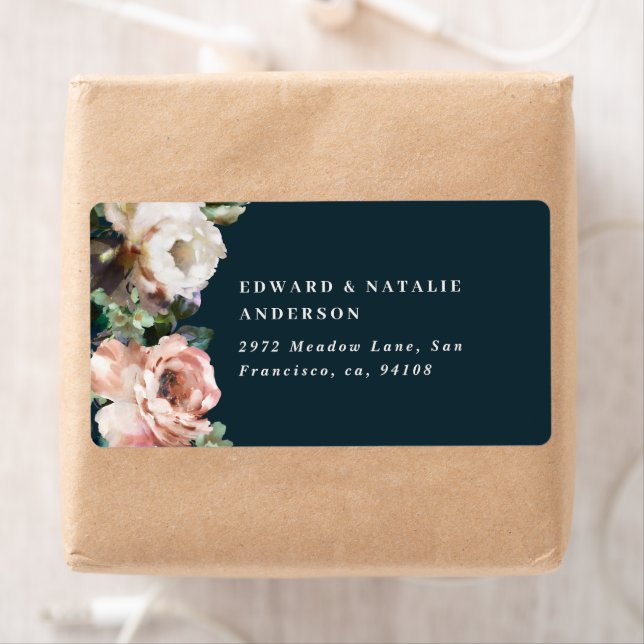 Étiquette aquarelle botanique élégant foncé moderne rustique (En situation)