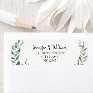 Étiquette Aquarelle botanique olive feuille mariage rustique