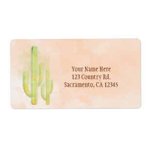 Étiquette Aquarelle Cactus Simple Sud-Ouest Faveur