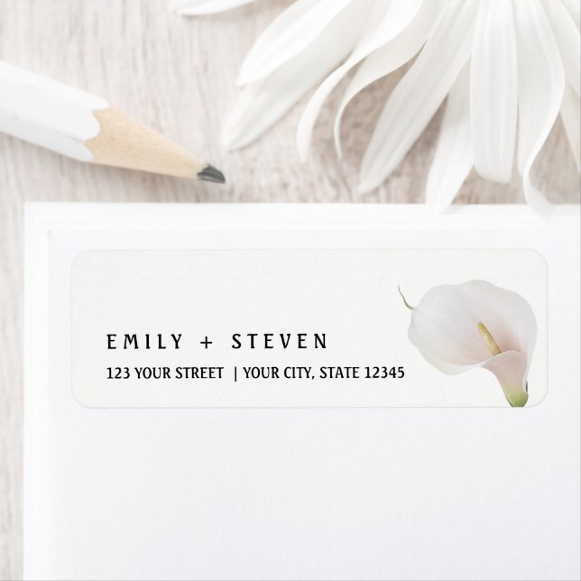 Étiquette aquarelle calla lily  (En situation)