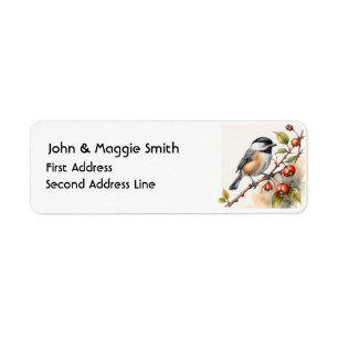 Étiquette Aquarelle Chickadee Oiseau Nature Art animal