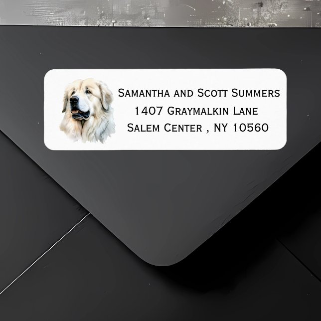 Étiquette Aquarelle Chien des Pyrénées (Créateur téléchargé)