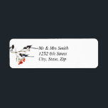 Étiquette Aquarelle Christmas Magpie Bird Berry Bush<br><div class="desc">Watercolor Christmas Magpie Bird Berry Bush Personnaliser ou personnalisez avec votre nom et adresse</div>