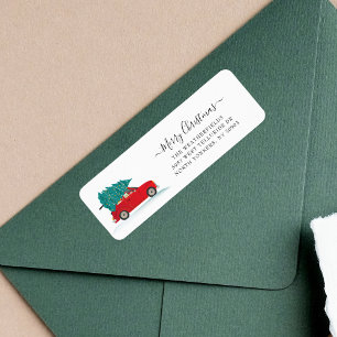 Étiquette Aquarelle Christmas Moving Return Adresse