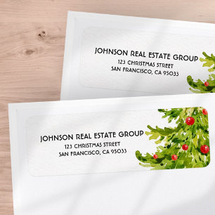 Étiquette Aquarelle Christmas Tree Holiday Retour