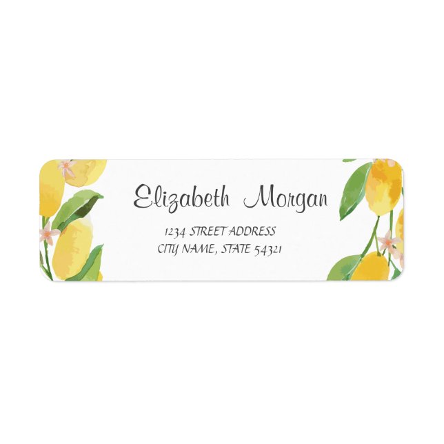 Étiquette Aquarelle Citrons  (Devant)