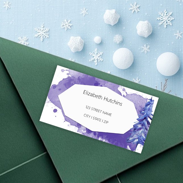 Étiquette Aquarelle Couleur Hiver Dans Les Tons Profonds Vio (Créateur téléchargé)