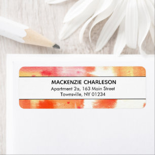 Étiquette Aquarelle de corail Adresse Pastel Abstrait