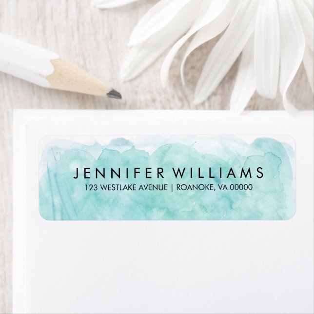 Étiquette Aquarelle de menthe moderne (En situation)