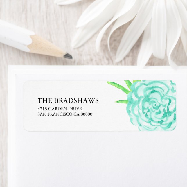 Étiquette Aquarelle d'été Floral (En situation)