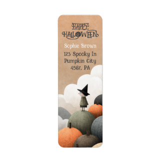 Étiquette Aquarelle éffrayante Cute Halloween Adresse de ret