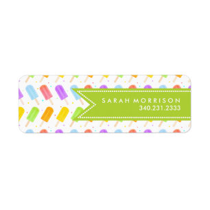 Étiquette Aquarelle estivale savoureuse Popsicle Motif