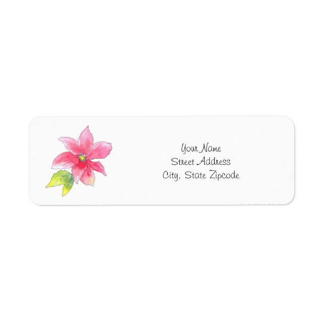 Étiquette Aquarelle et stylo 'Pink Clematis' (Devant)