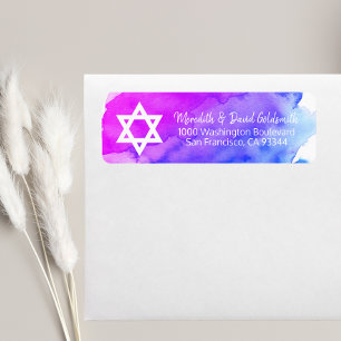 Étiquette Aquarelle étoile de David Bat mitzvah Retour