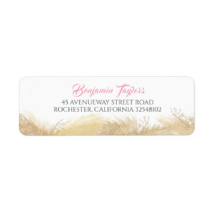 Étiquette Aquarelle Exotique Pampas Grass