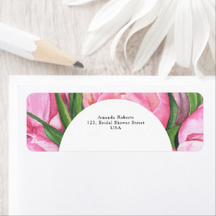 Étiquette Aquarelle fleurs peine