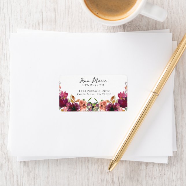 Étiquette Aquarelle Fleurs sauvages floraux (En situation)