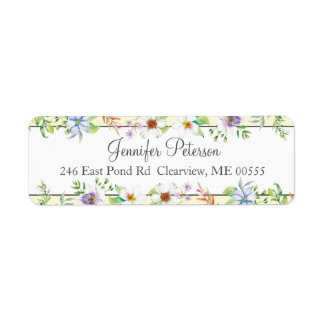 Étiquette Aquarelle Florale