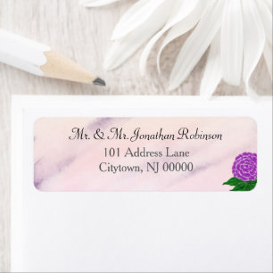 Étiquette Aquarelle florale à crème violette