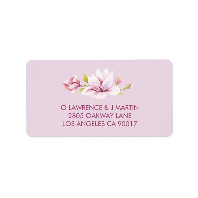 Étiquette Aquarelle florale des Magnolias de printemps (Devant)