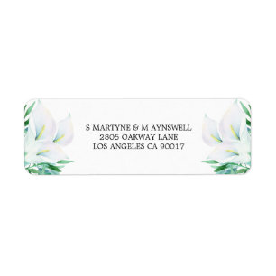Étiquette Aquarelle Florale moderne Blanc Calla Lily Mariage