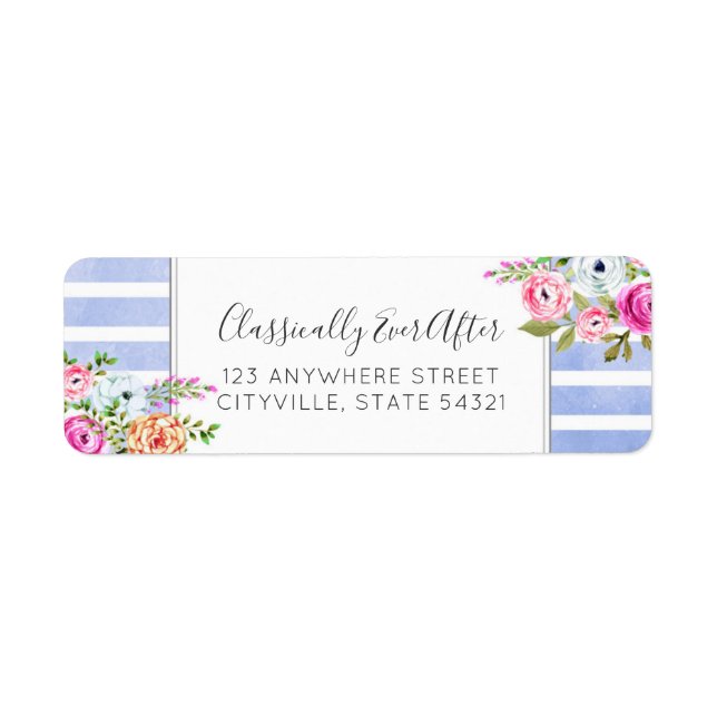 Étiquette Aquarelle Florale Rustique Moderne Adresse de reto (Devant)