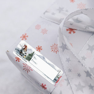 Étiquette Aquarelle hiver Gnome de Noël