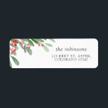 Étiquette Aquarelle Holly Christmas<br><div class="desc">Holly jolly aquarelle étiquettes de adresse de noël.</div>