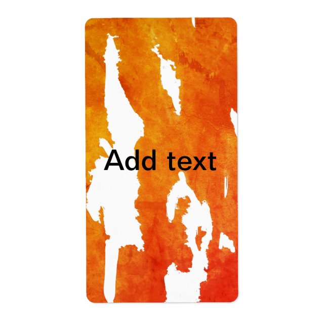 Étiquette Aquarelle jaune orange ajouter du texte Peinture a (Devant)