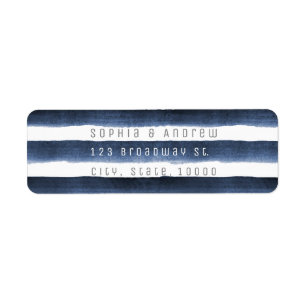 Étiquette Aquarelle marine rayures marine mariage plage naut