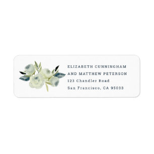 Étiquette Aquarelle minimaliste Mariage Floral retour