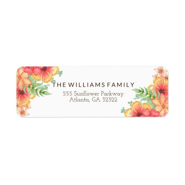 Étiquette Aquarelle moderne Botanique Floral (Devant)