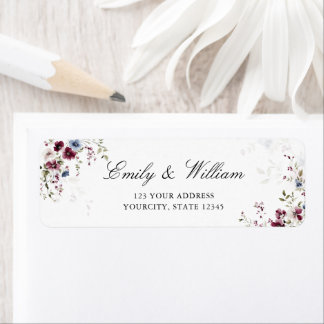 Étiquette Aquarelle moderne élégante Floral Adresse de retou