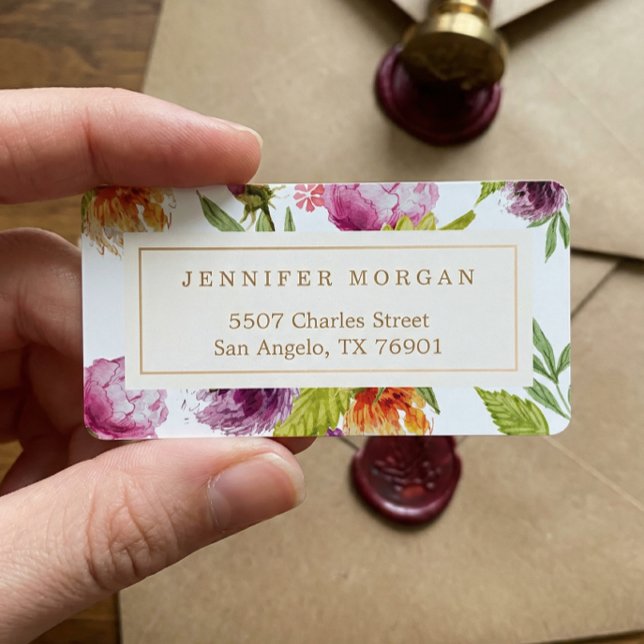 Étiquette Aquarelle moderne Floral Élégant Décor (Créateur téléchargé)