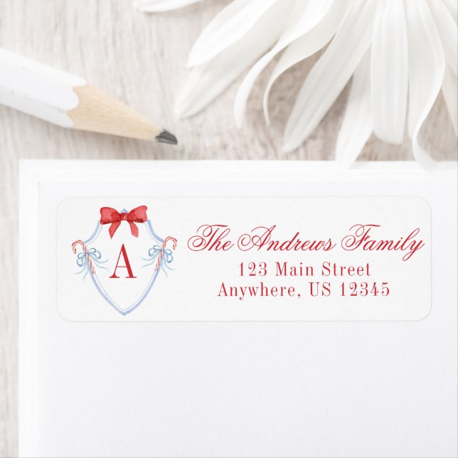 Étiquette Aquarelle Noël Monogramme Sucre de canne Crest (En situation)