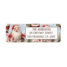 Aquarelle Noël Père Noël 3- adresse de retour