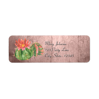 Étiquette Aquarelle Orange Blooming Cactus